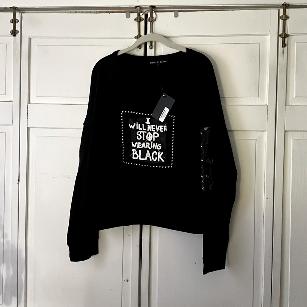 Rock N Karma graphic  long sleeve sequins